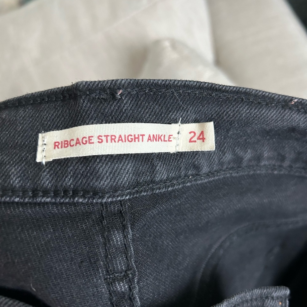 Levi's Ribcage Straight Ankle Jeans — Washed Black - Picture 5 of 7